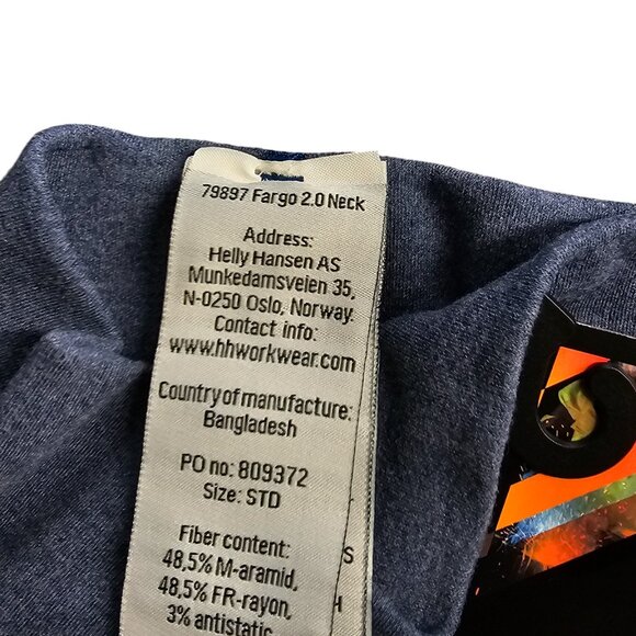 Helly Hansen Flame Resistant Fargo 2.0 Neck Gaiter, Blue, FR, Cat 2, Workwear - Picture 2 of 8